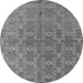 Round Oriental Gray Industrial Rug, urb2881gry