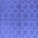 Square Machine Washable Oriental Blue Industrial Rug, wshurb2881blu