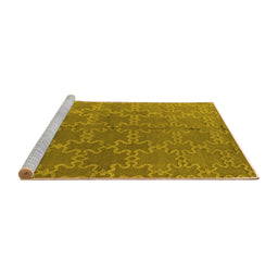 Sideview of Machine Washable Oriental Yellow Industrial Rug, wshurb2881yw