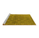 Sideview of Machine Washable Oriental Yellow Industrial Rug, wshurb2881yw