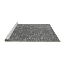 Sideview of Machine Washable Oriental Gray Industrial Rug, wshurb2881gry
