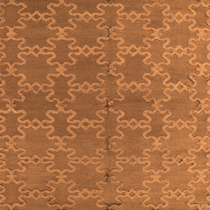 Square Machine Washable Oriental Orange Industrial Area Rugs, wshurb2881org