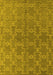 Machine Washable Oriental Yellow Industrial Rug, wshurb2881yw