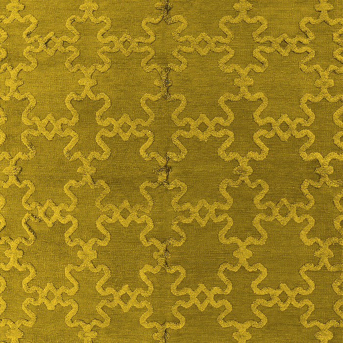 Machine Washable Oriental Yellow Industrial Rug, wshurb2881yw
