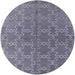 Round Mid-Century Modern Purple Oriental Rug, urb2881