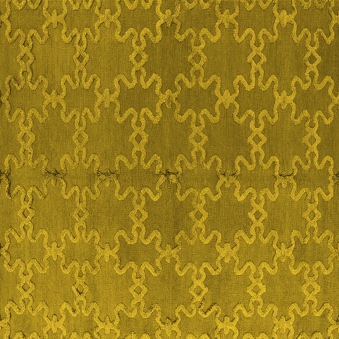 Square Machine Washable Oriental Yellow Industrial Rug, wshurb2881yw