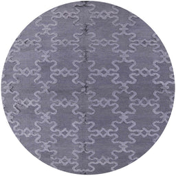 Round Machine Washable Industrial Modern Grape Purple Rug, wshurb2881