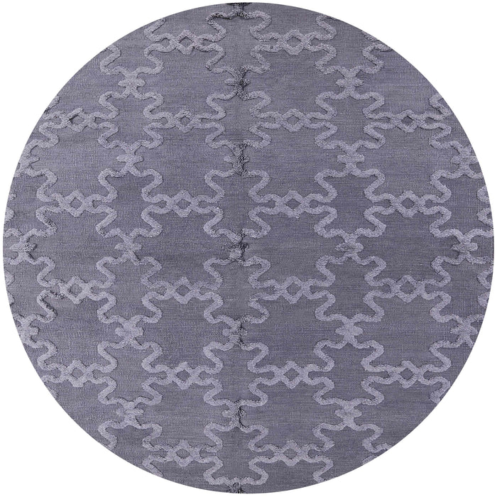 Round Machine Washable Industrial Modern Grape Purple Rug, wshurb2881