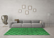 Machine Washable Oriental Green Industrial Area Rugs in a Living Room,, wshurb2882grn