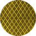 Round Oriental Yellow Industrial Rug, urb2882yw