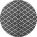 Round Machine Washable Oriental Gray Industrial Rug, wshurb2882gry