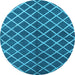 Round Oriental Light Blue Industrial Rug, urb2882lblu