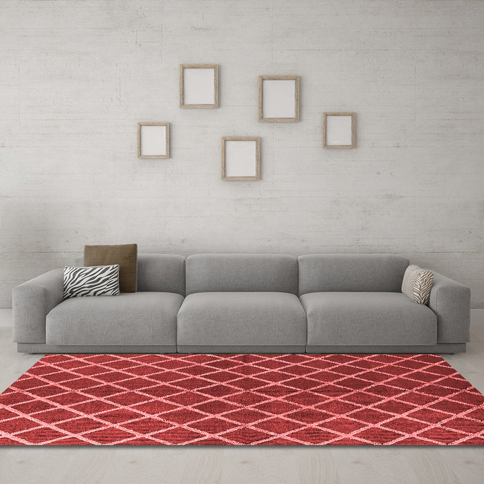 Industrial Red Washable Rugs