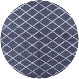 Round Mid-Century Modern Light Purple Blue Oriental Rug, urb2882