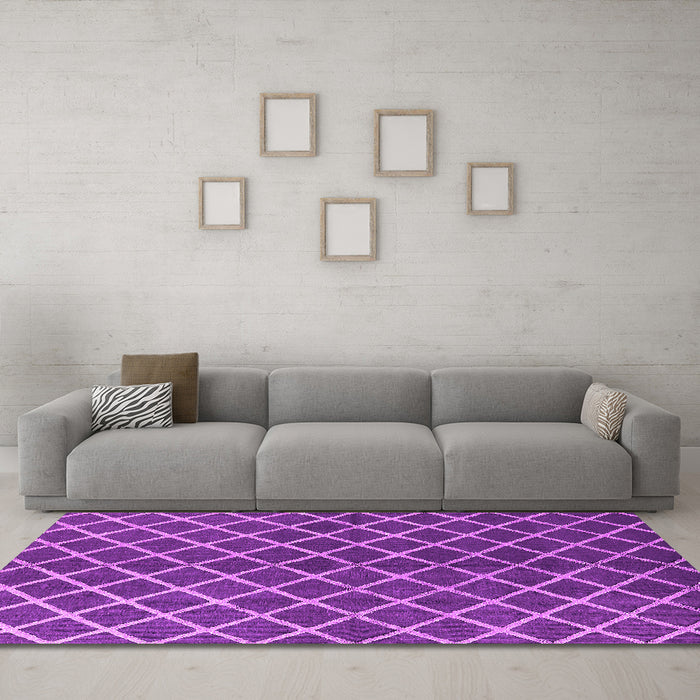 Machine Washable Oriental Pink Industrial Rug in a Living Room, wshurb2882pnk
