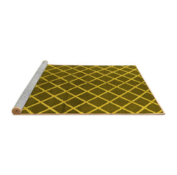 Sideview of Machine Washable Oriental Yellow Industrial Rug, wshurb2882yw