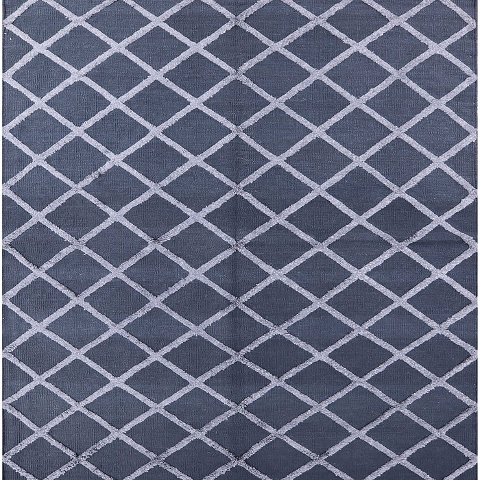 Square Mid-Century Modern Light Purple Blue Oriental Rug, urb2882