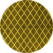 Round Machine Washable Oriental Yellow Industrial Rug, wshurb2882yw