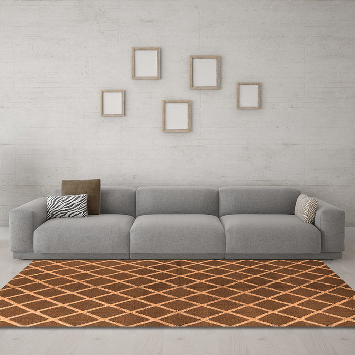 Machine Washable Oriental Orange Industrial Area Rugs in a Living Room, wshurb2882org
