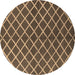 Round Oriental Brown Industrial Rug, urb2882brn