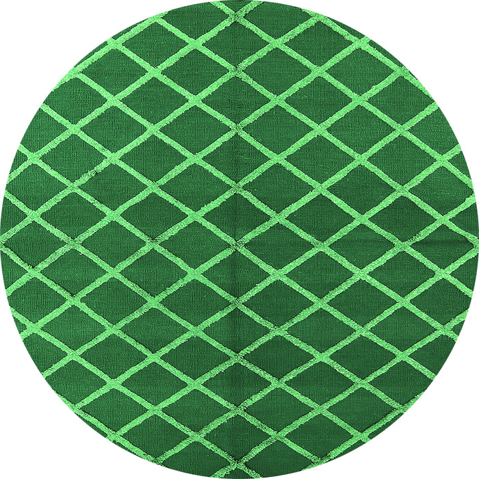 Round Oriental Green Industrial Rug, urb2882grn
