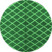 Round Oriental Green Industrial Rug, urb2882grn