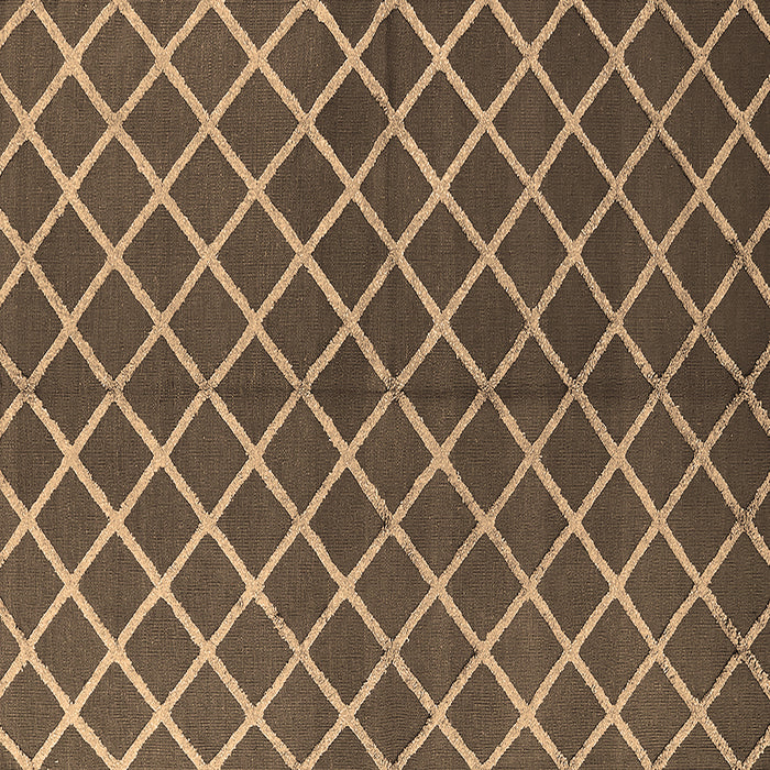 Square Machine Washable Oriental Brown Industrial Rug, wshurb2882brn