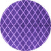 Round Machine Washable Oriental Purple Industrial Area Rugs, wshurb2882pur