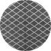 Round Oriental Gray Industrial Rug, urb2882gry