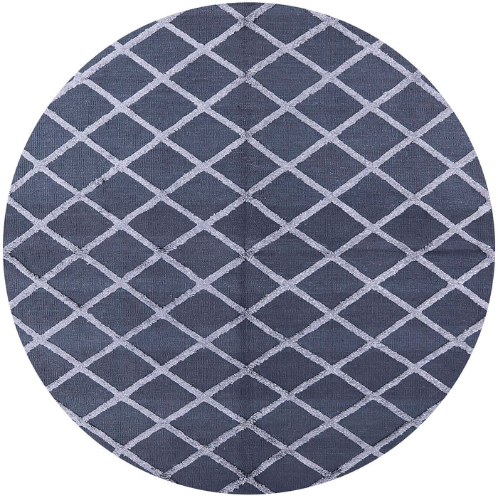 Round Machine Washable Industrial Modern Light Purple Blue Rug, wshurb2882