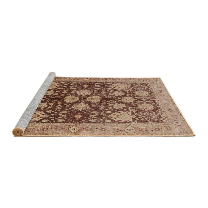 Sideview of Machine Washable Industrial Modern Brown Sand Brown Rug, wshurb2883
