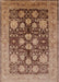 Mid-Century Modern Brown Sand Brown Oriental Rug, urb2883