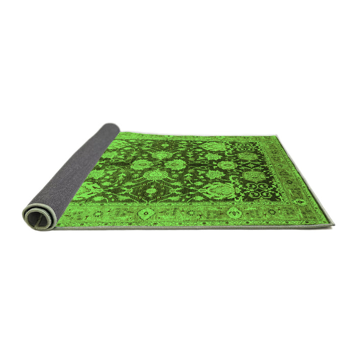 Sideview of Oriental Green Traditional Rug, urb2883grn