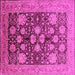 Square Machine Washable Oriental Pink Traditional Rug, wshurb2883pnk