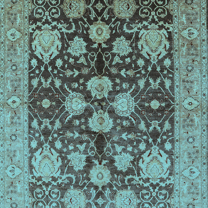 Machine Washable Oriental Light Blue Traditional Rug, wshurb2883lblu