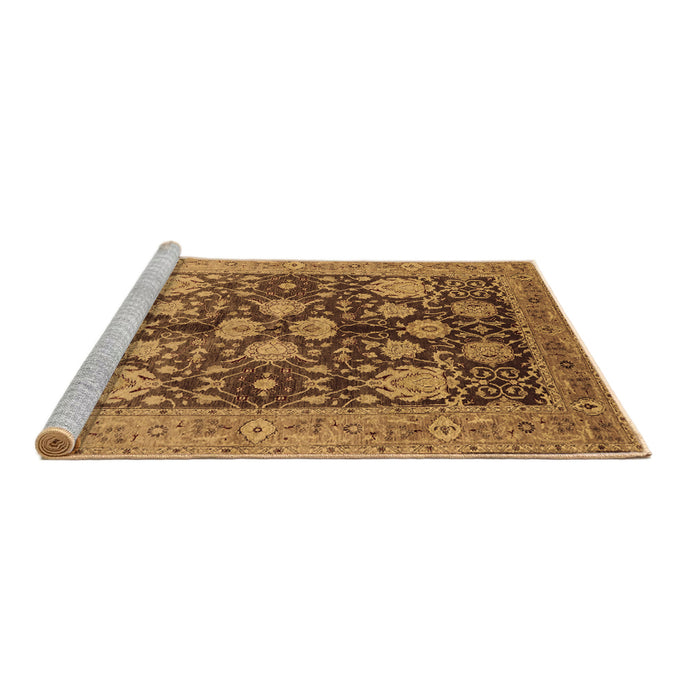 Sideview of Machine Washable Oriental Brown Traditional Rug, wshurb2883brn