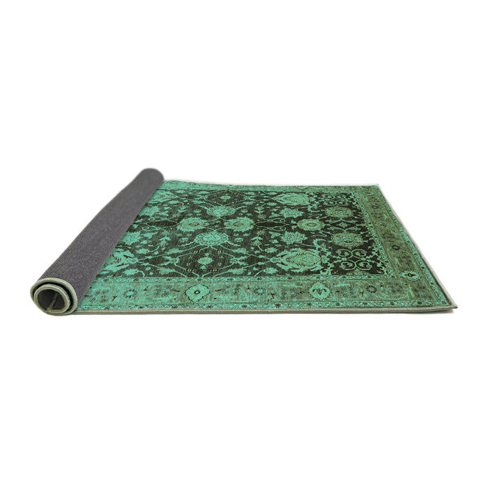 Sideview of Oriental Turquoise Traditional Rug, urb2883turq