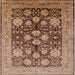 Square Machine Washable Industrial Modern Brown Sand Brown Rug, wshurb2883