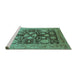 Sideview of Machine Washable Oriental Turquoise Traditional Area Rugs, wshurb2883turq