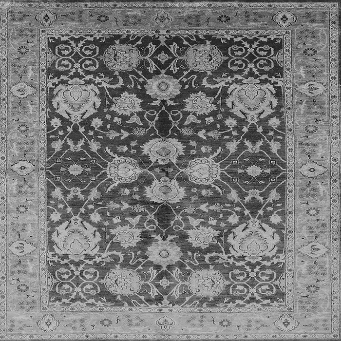 Square Machine Washable Oriental Gray Traditional Rug, wshurb2883gry