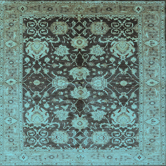 Square Oriental Light Blue Traditional Rug, urb2883lblu