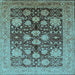 Square Oriental Light Blue Traditional Rug, urb2883lblu