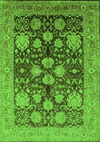 Oriental Green Traditional Rug, urb2883grn