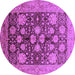 Round Oriental Purple Traditional Rug, urb2883pur