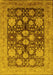 Machine Washable Oriental Yellow Traditional Rug, wshurb2883yw