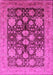 Machine Washable Oriental Pink Traditional Rug, wshurb2883pnk