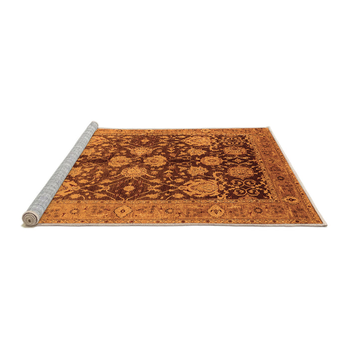 Sideview of Machine Washable Oriental Orange Traditional Area Rugs, wshurb2883org