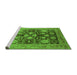 Sideview of Machine Washable Oriental Green Traditional Area Rugs, wshurb2883grn