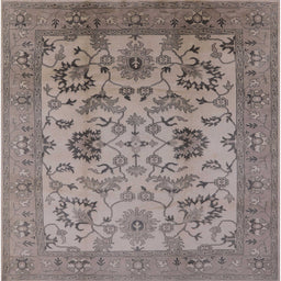 Square Mid-Century Modern Puce Purple Oriental Rug, urb2884