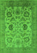 Machine Washable Oriental Green Traditional Area Rugs, wshurb2884grn